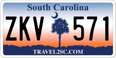 SC license plate ZKV571