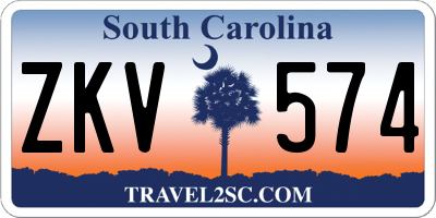 SC license plate ZKV574