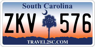 SC license plate ZKV576