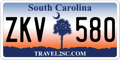 SC license plate ZKV580