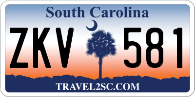 SC license plate ZKV581
