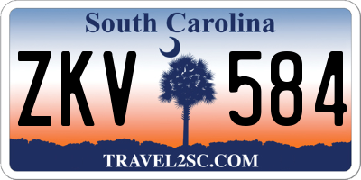 SC license plate ZKV584