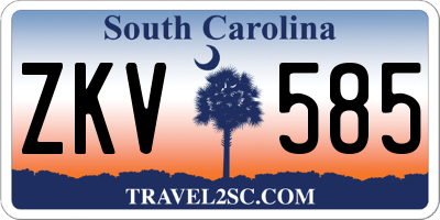 SC license plate ZKV585