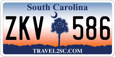 SC license plate ZKV586