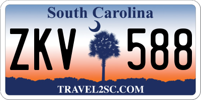 SC license plate ZKV588