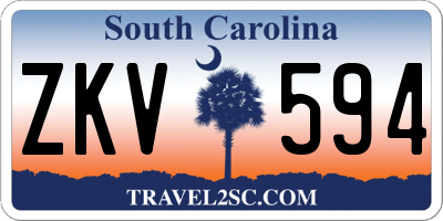 SC license plate ZKV594