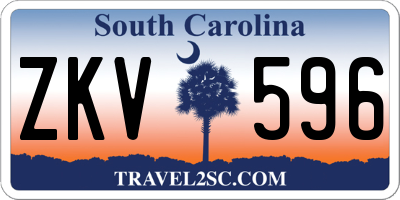 SC license plate ZKV596