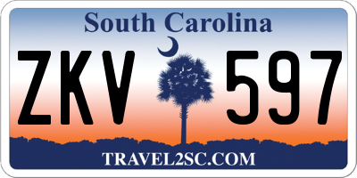 SC license plate ZKV597