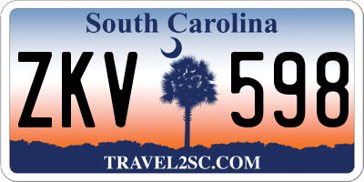 SC license plate ZKV598