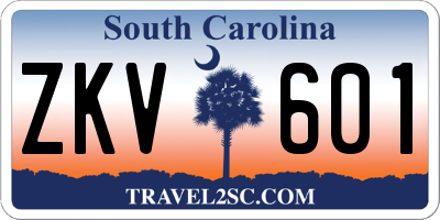 SC license plate ZKV601