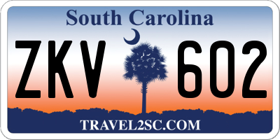 SC license plate ZKV602
