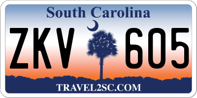 SC license plate ZKV605