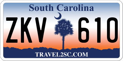SC license plate ZKV610