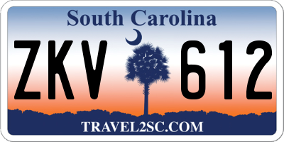 SC license plate ZKV612