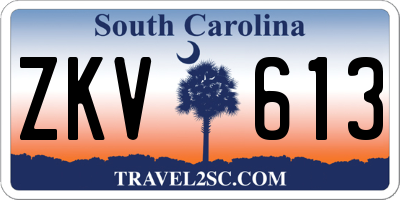 SC license plate ZKV613