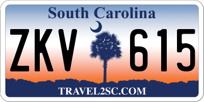 SC license plate ZKV615