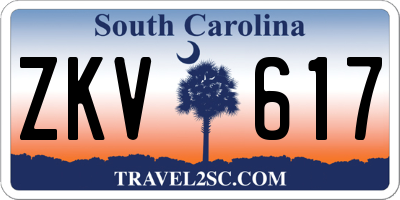 SC license plate ZKV617
