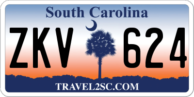 SC license plate ZKV624
