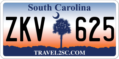 SC license plate ZKV625