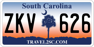 SC license plate ZKV626