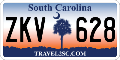 SC license plate ZKV628