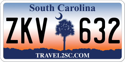 SC license plate ZKV632