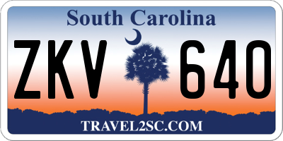 SC license plate ZKV640
