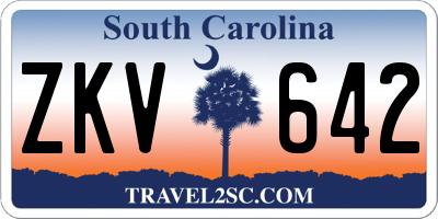 SC license plate ZKV642