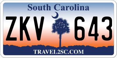SC license plate ZKV643
