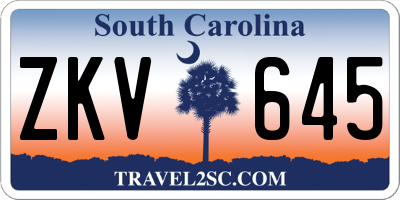 SC license plate ZKV645