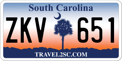 SC license plate ZKV651
