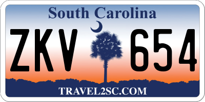 SC license plate ZKV654