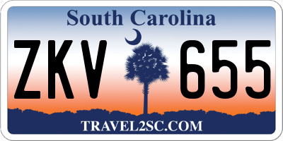 SC license plate ZKV655