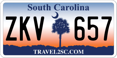 SC license plate ZKV657