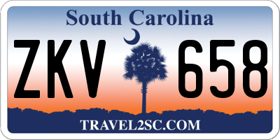 SC license plate ZKV658