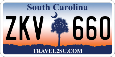 SC license plate ZKV660