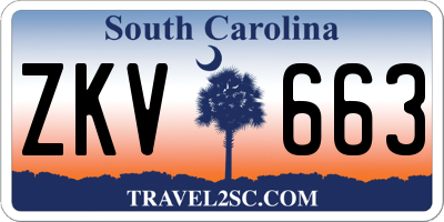 SC license plate ZKV663