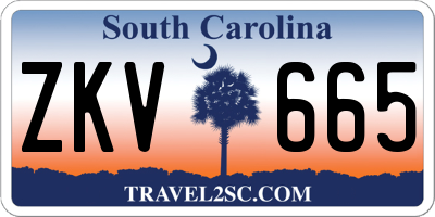 SC license plate ZKV665