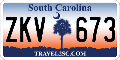 SC license plate ZKV673