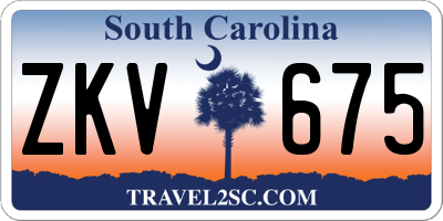 SC license plate ZKV675