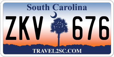 SC license plate ZKV676