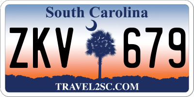 SC license plate ZKV679