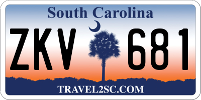 SC license plate ZKV681