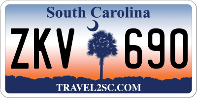 SC license plate ZKV690