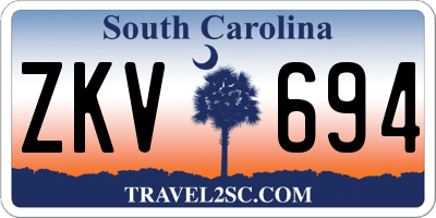 SC license plate ZKV694