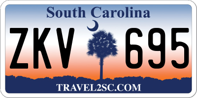 SC license plate ZKV695
