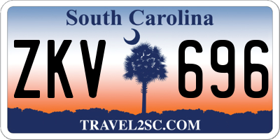 SC license plate ZKV696