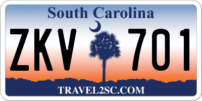 SC license plate ZKV701