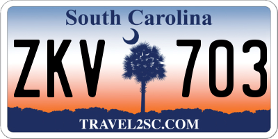 SC license plate ZKV703