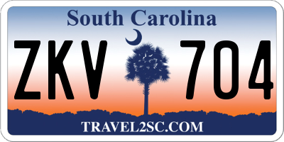 SC license plate ZKV704